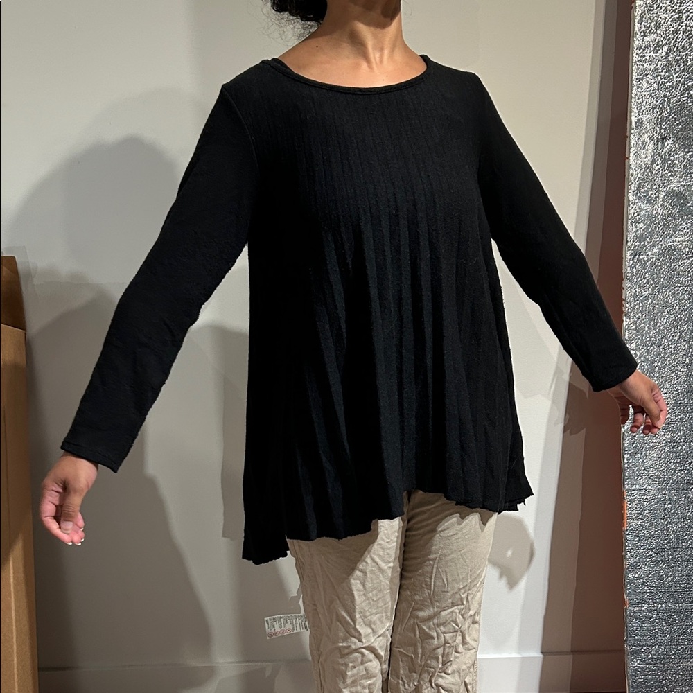 Chic Black Long Sleeve Tunic